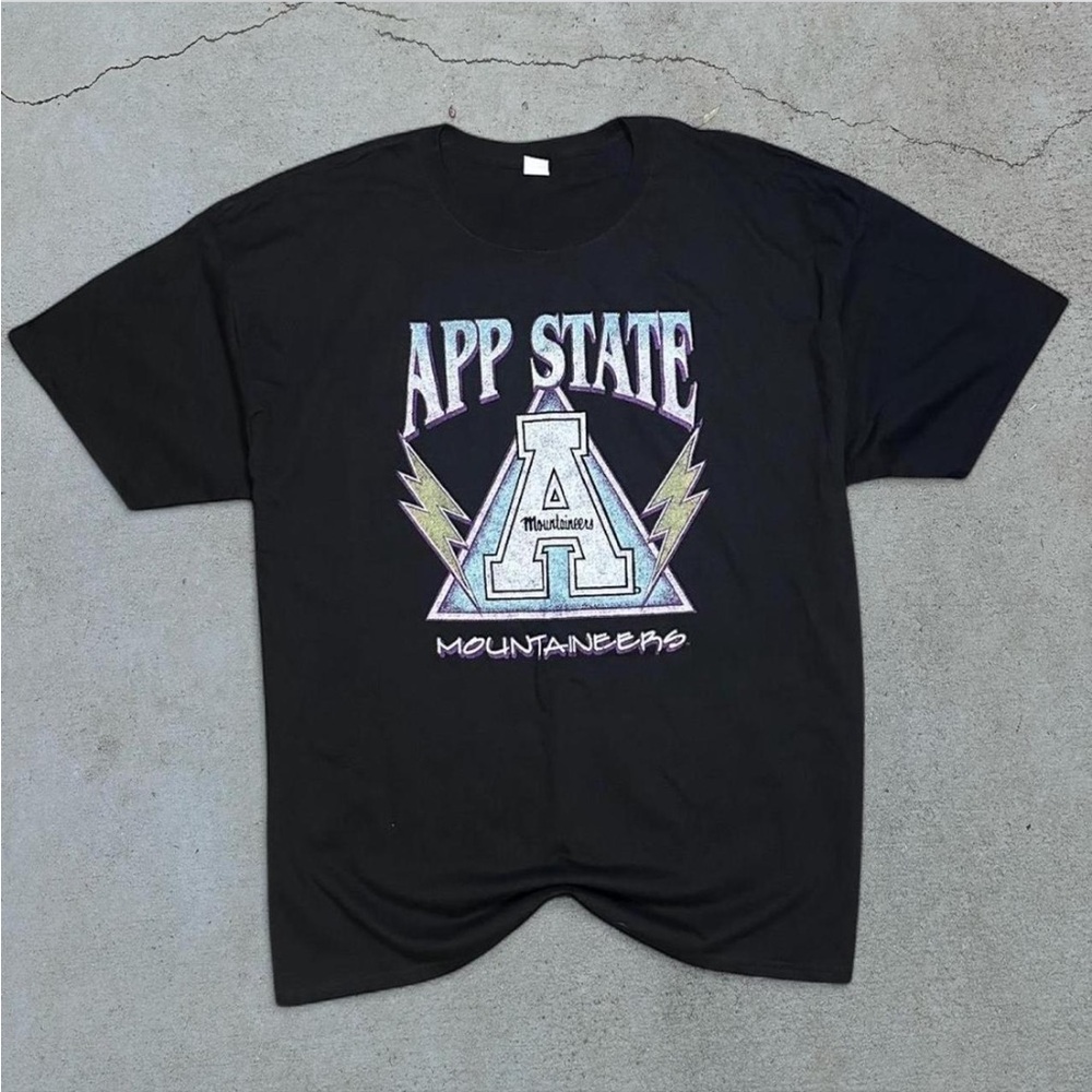 Hanes Black App State Graphic Tee
